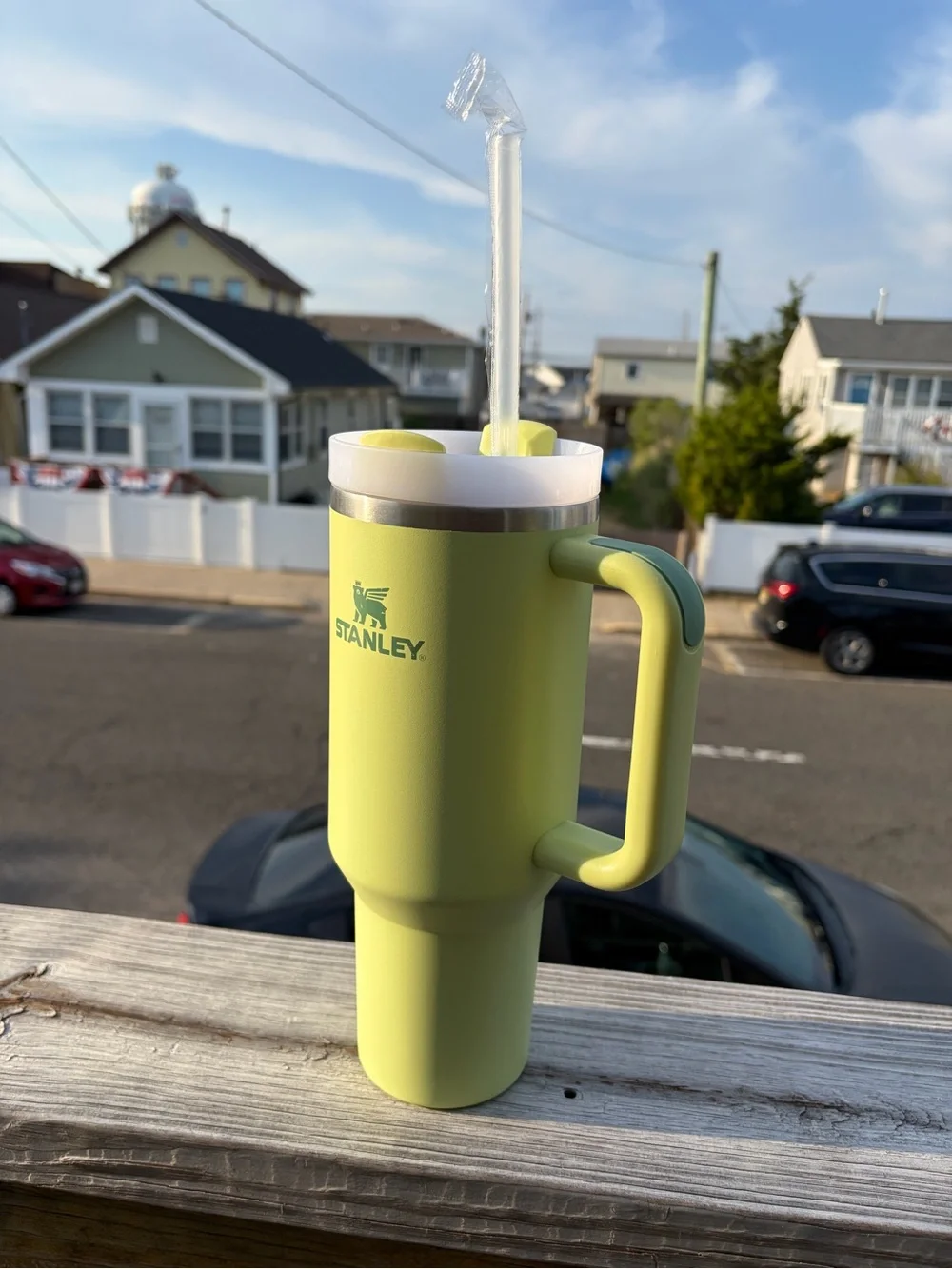 Stanley Frosted Lime Green Travel Mug